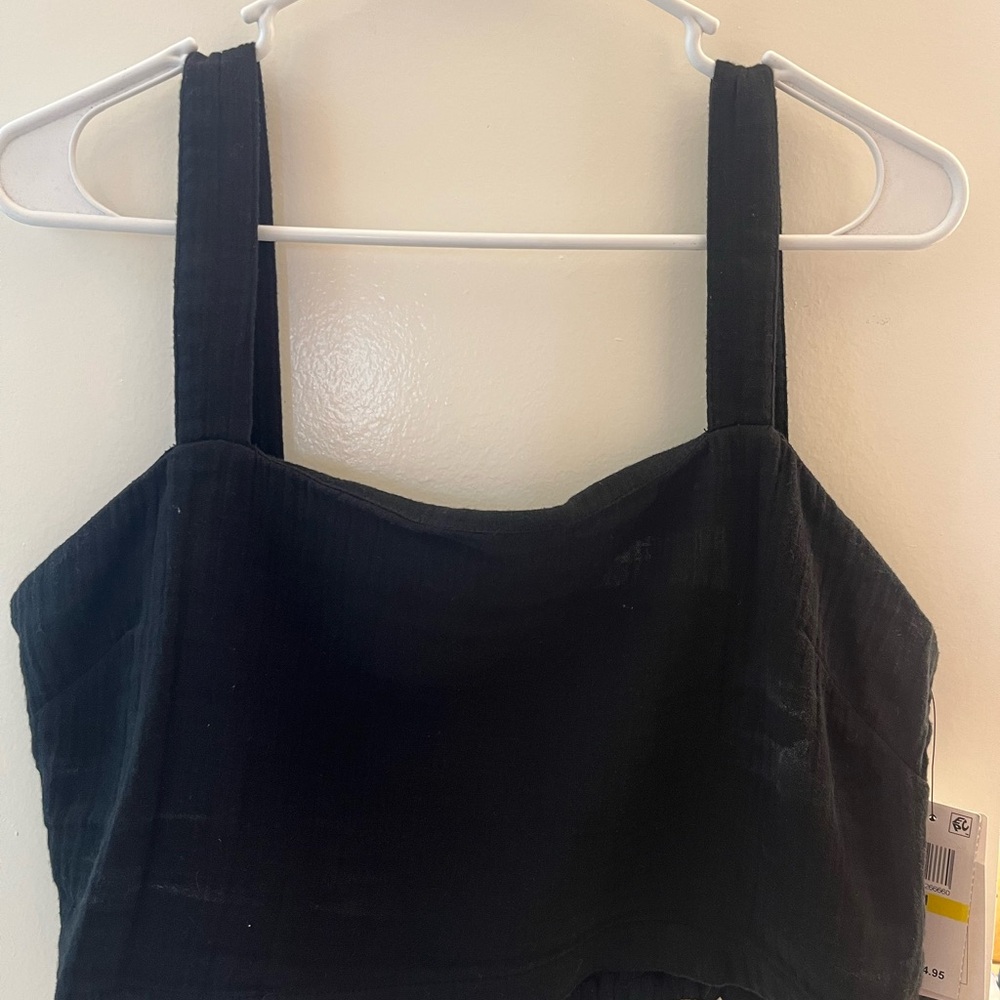 Rip Curl Black Ribbed Crop Top